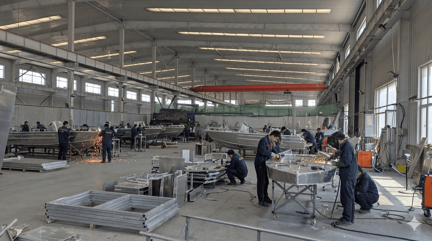 Aluminum boat hull welding process